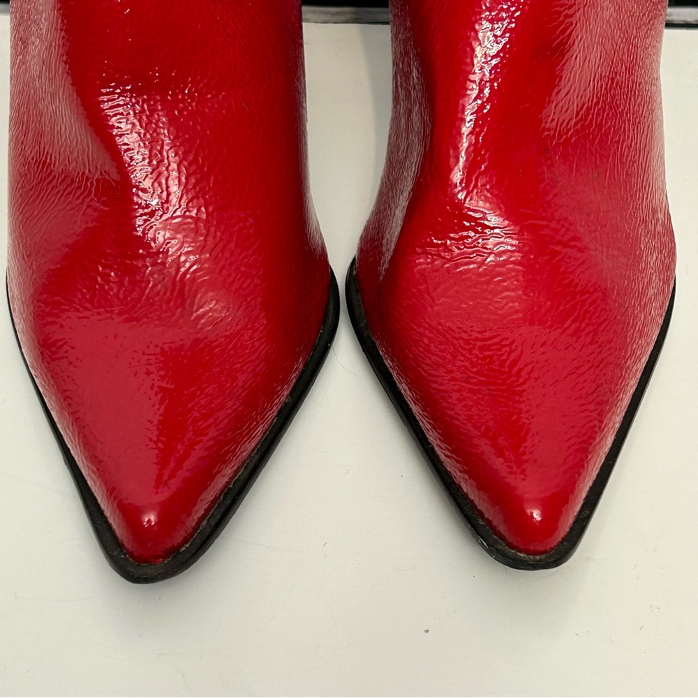 Red sexy heeled boots size 8.5 W - Picture 5 of 11